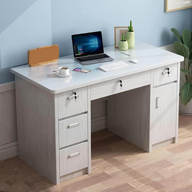 Bureau d'écriture à domicile avec tiroirs, bureau d'ordinateur en bois, bureau de coiffeuse, table d'étude avec rangement, poste de travail moderne, petit bureau pour chambre à coucher, salon (47,2" LX 23,6" WX 29,5" H, marron foncé)