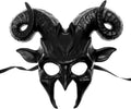 Black Ram Krampus Horns Masquerade Mask Halloween Costume for Adult