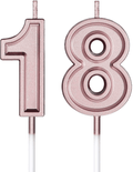 18th Birthday Candles Cake Numeral Candles Happy Birthday Cake Candles Topper Decoration for Birthday Party Wedding Anniversary Celebration Supplies (Blue) Home & Garden > Decor > Home Fragrances > Candles Syhood Rose Gold  