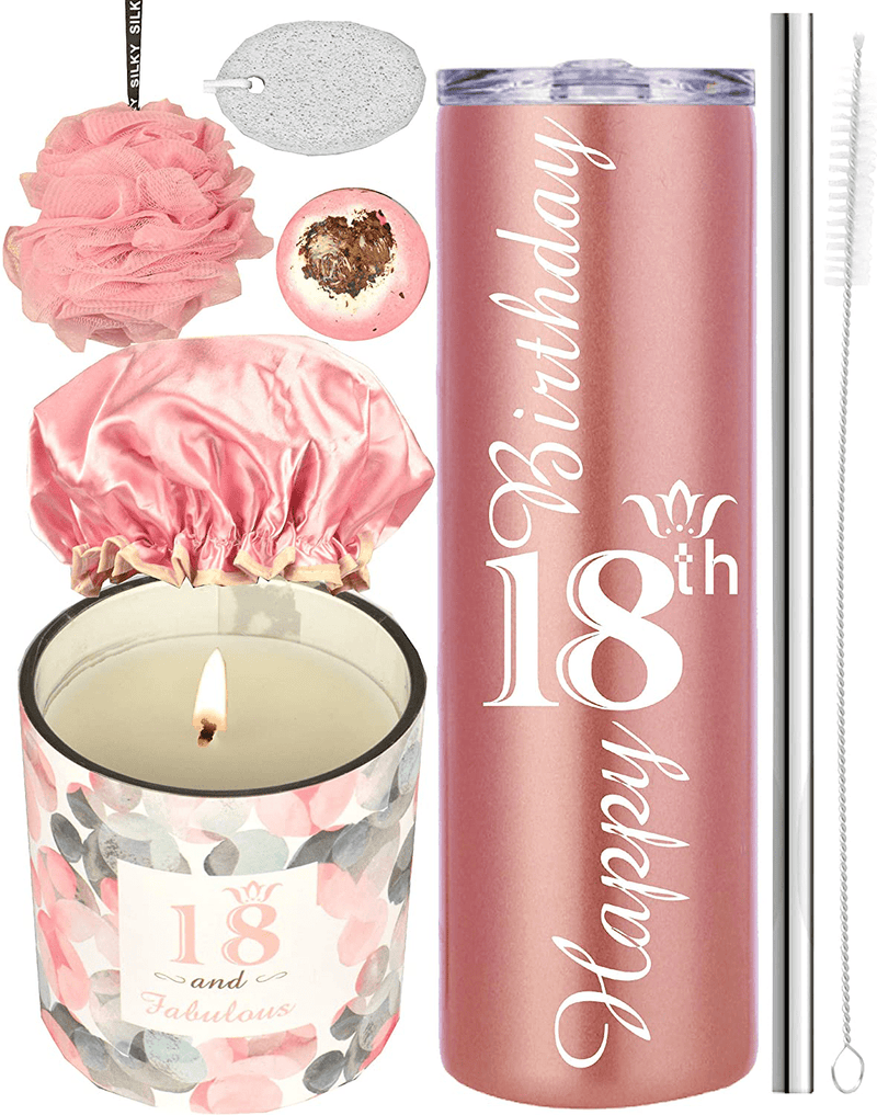 18th Birthday Gifts for Girl, 18 Birthday Gifts, Gifts for 18th Birthday Girl, 18th Birthday Decorations, Happy 18th Birthday Candle, 18th Birthday Tumblers, 18th Birthday Party Supplies Home & Garden > Decor > Home Fragrances > Candles MEANT2TOBE Default Title  
