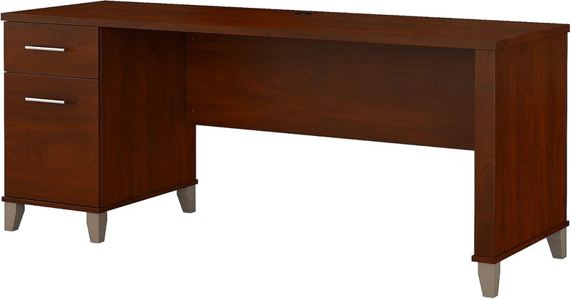 Bush Furniture Somerset 72W Office Desk with Drawers in Maple Cross