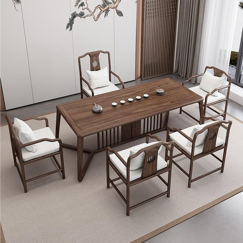 Computer Desks Chinese Tea Table Solid Wood Home Bedroom Computer Desk Living Room Negotiation Table Small Apartment Study Desk Desk Home Office Table (One Color 180 * 80 * 75Cm)