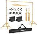 EMART Backdrop Stand 10X7.8Ft(Wxh) Photo Studio Adjustable Background Stand Support Kit with 2 Crossbars, 6 Backdrop Clamps,2 Sandbags and Carrying Bag for Parties Events Decoration