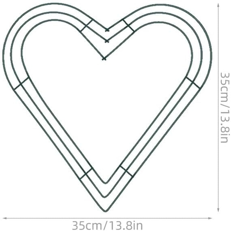 Alipis Heart Wire Wreath Frame Metal Flower Wreath DIY Hoops, Garland Making Rings for Wedding Valentines Party Decoration 14 Inch