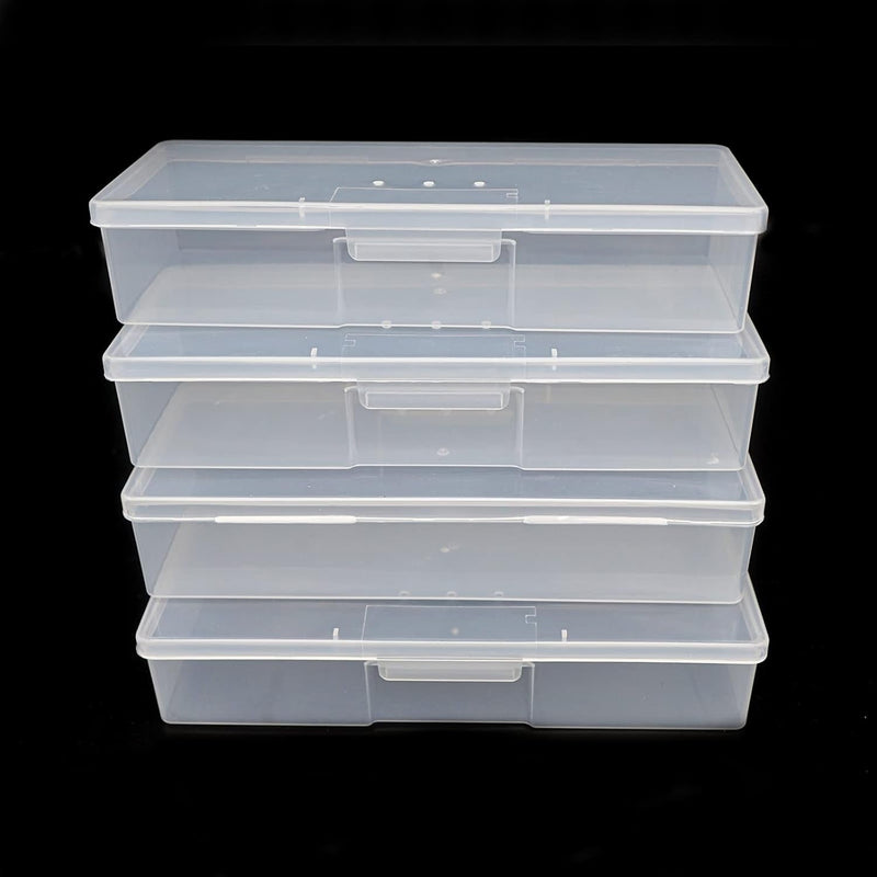 Clear Manicure Tool Box, Lokyango Personal Nail Box Storage Case for Organizing, Plastic Nail Tool Box for Manicure Pedicure Kit (4Pcs)