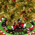 48 Inch Christmas Tree Skirt, Soft and Funny Trimmed Christmas Tree Collar Farmhouse Xmas Holiday Decoration (Style A)