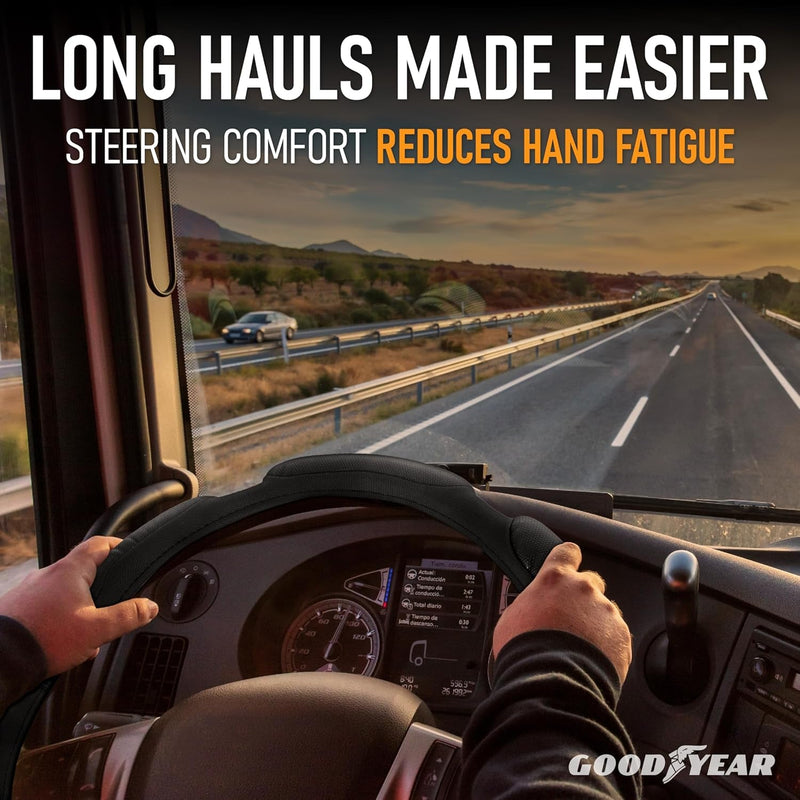 GOODYEAR, Bus and Truck Steering Wheel Cover [18 INCHES], Durable, Comfortable, and Protective, Improve Your Grip and Control on the Road