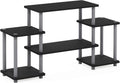 Furinno Turn-N-Tube No Tools Entertainment TV Stands, Dark Brown/Black