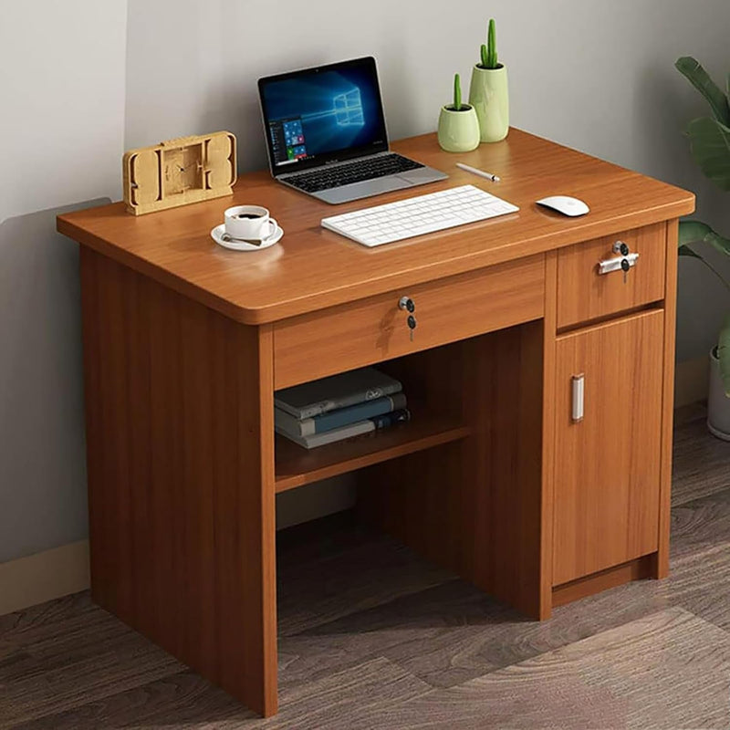 Bureau d'écriture à domicile avec tiroirs, bureau d'ordinateur en bois, bureau de coiffeuse, table d'étude avec rangement, poste de travail moderne, petit bureau pour chambre à coucher, salon (47,2" LX 23,6" WX 29,5" H, marron foncé)