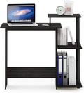 Furinno Efficient Home Laptop Notebook Computer Desk with Square Shelves, Espresso/Black