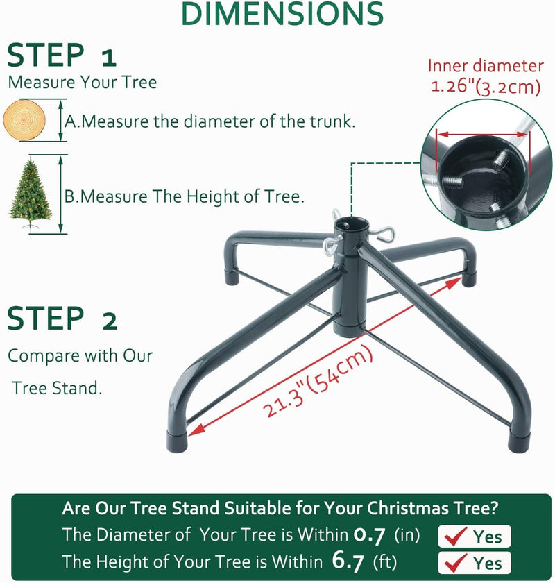 ELFJOY Artificial Christmas Tree Stand for Live Tree Metal Foldable Tree Stand （54Cm）