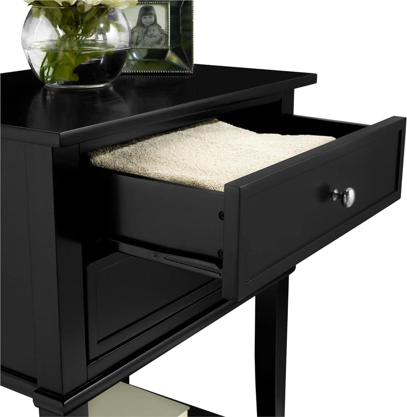 Ameriwood Home Franklin Accent Table with 2 Drawers, Black