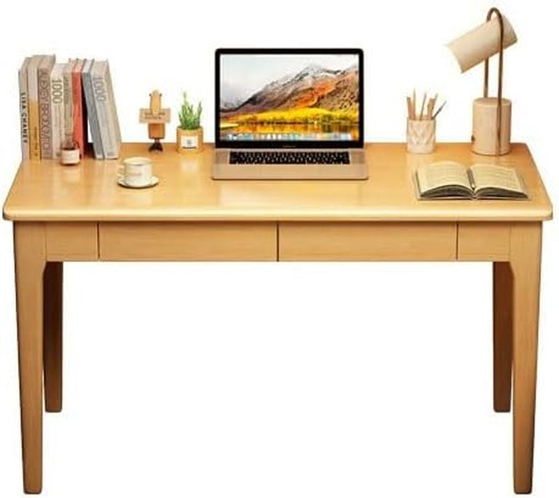 Computer Desk Side Table Solid Wood Desk Student Home Bedroom Computer Desk Office Desk Study Desk Small Apartment Study Table Simple Writing Desk Gaming Desk Large Desk(C,100 * 60 * 75Cm)