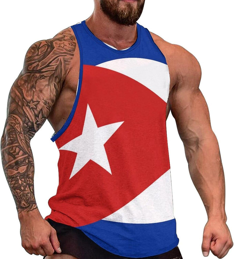 Cuba Flagtank Top Sleeveless T Shirt Bodybuilding Fitness Muscle Tee for Men