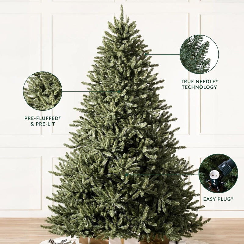 Balsam Hill | 7.5Ft Unlit Classic Blue Spruce Artificial Christmas Tree | PVC Needle Foliage | Easy Storage with Storage Bag | Suitable for Indoor Holiday Display