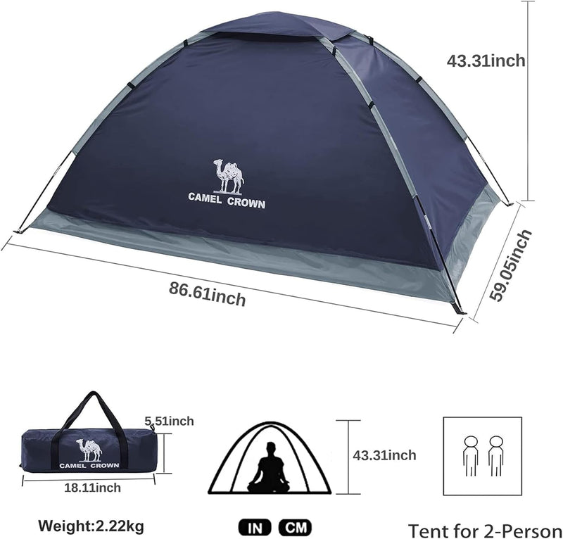 CAMEL CROWN Tents for Camping 2/3/4/5 Person Camping Dome Tent, Waterproof,Spacious, Lightweight Portable Backpacking Tent for Outdoor Camping/Hiking