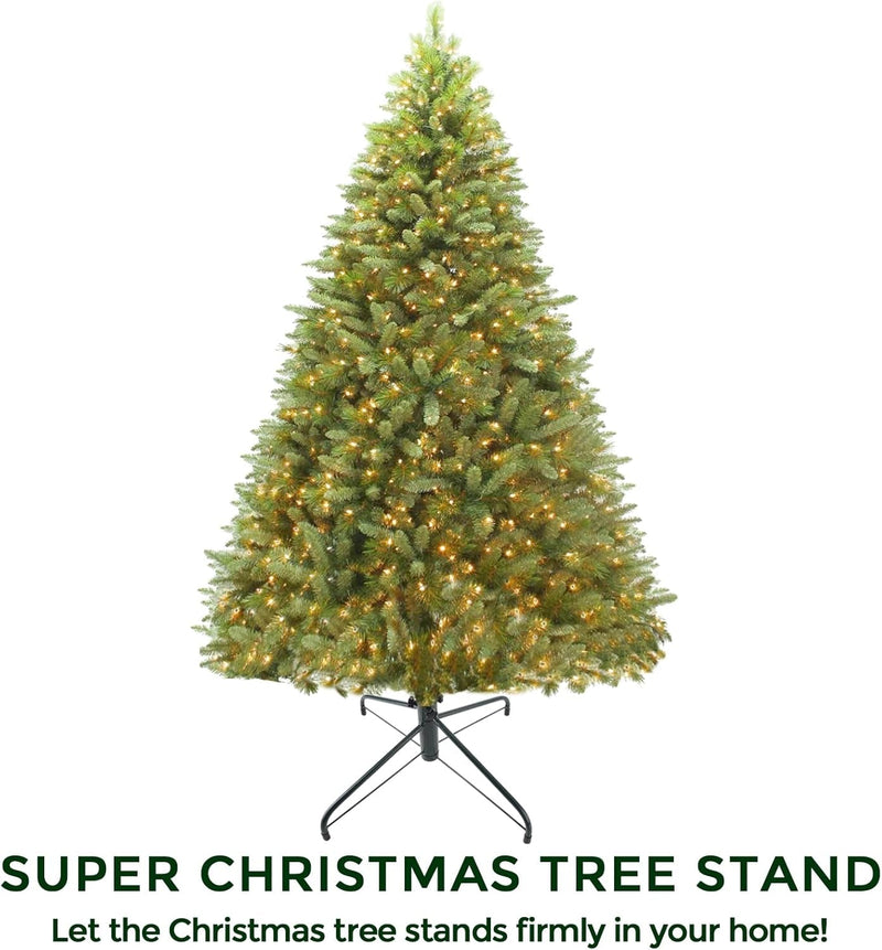 ELFJOY Christmas Tree Stand 21.6" Iron Metal Tree Base for Artificial Trees with Rubber Pad Thumb Screw (Green)