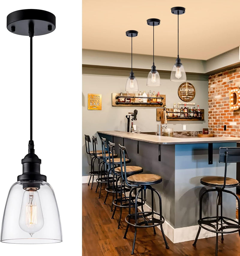 Black Pendant Light Fixture Industrial Mini Cage Geometric Hanging Lighting over Table Adjustable Cord for Kitchen Island Dining Room Sink