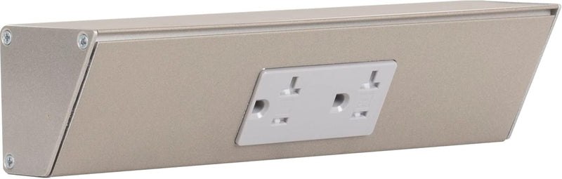 18" White TR Angle Power Strip, White Receptacles