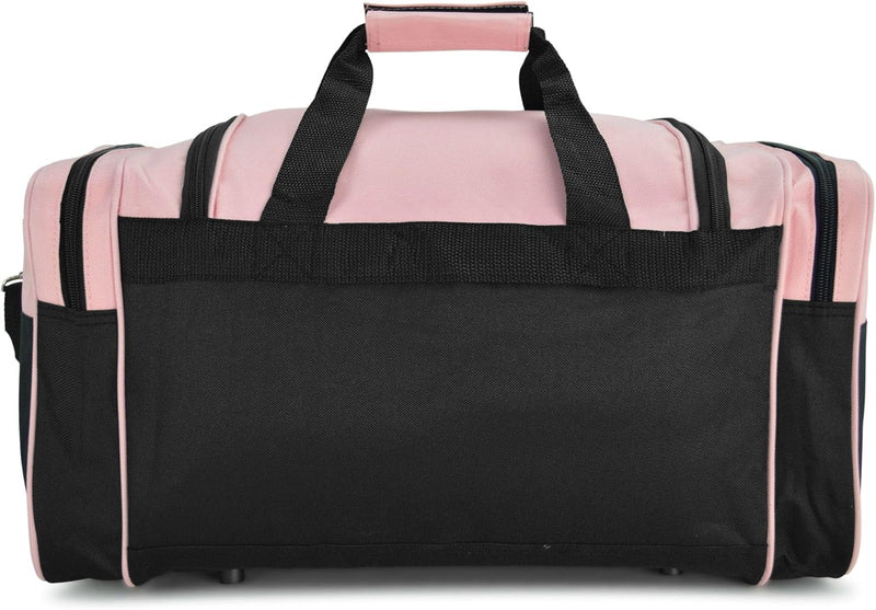 DALIX 21" Blank Sports Duffle Bag Gym Bag Travel Duffel with Adjustable Strap in Pink