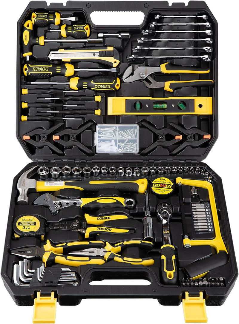 DOWELL Mechanic Tool Set Socket Wrench Auto Repair Tool Set 168-Piece Hand Tool Kit Toolbox Storage Case