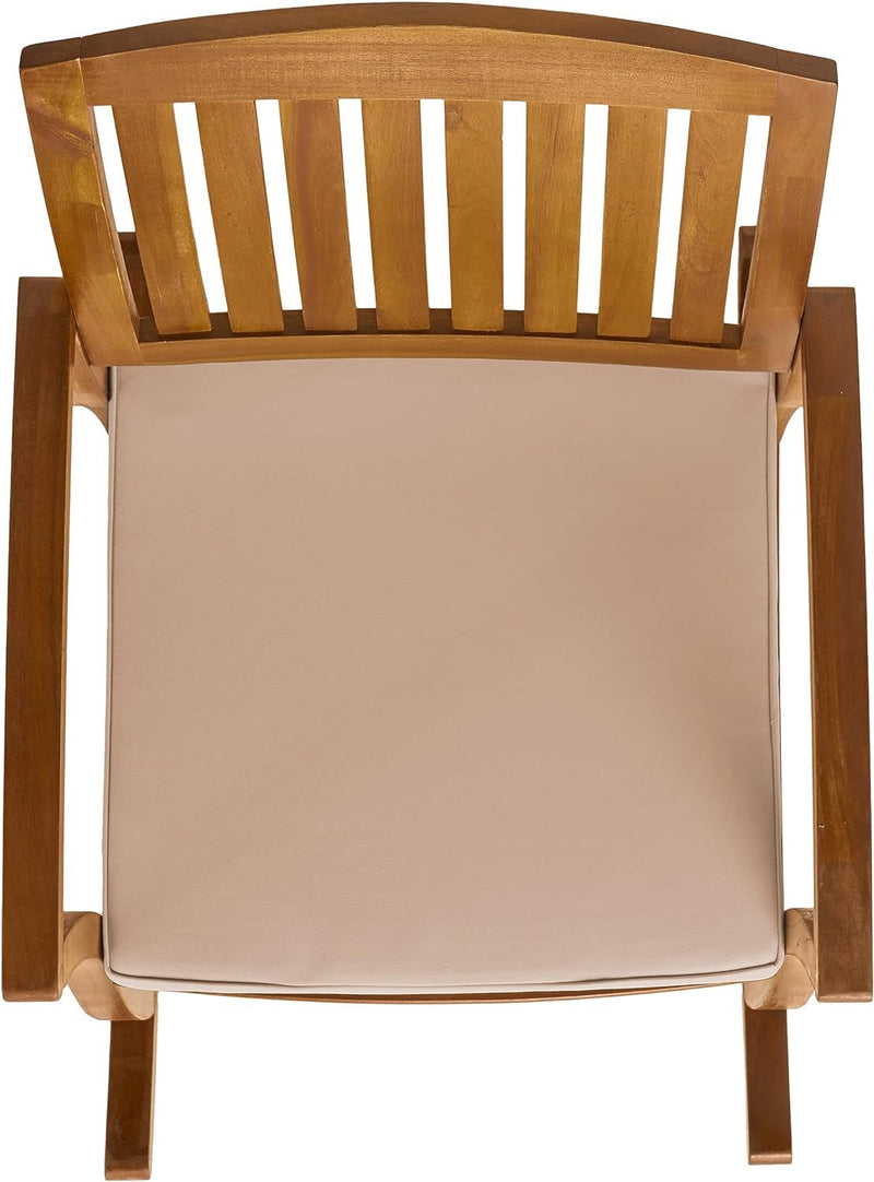 Christopher Knight Home Selma Acacia Rocking Chair with Cushion, Teak Finish