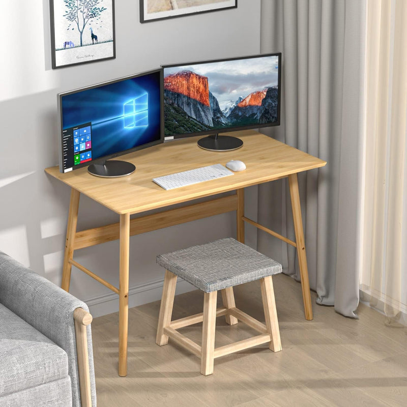 Domax Wooden Writing Desk for Bedroom - Large Home Office Table 41.3” Multipurpose Computer Desk for Work Study