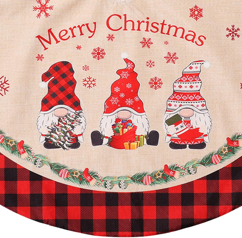 48 Inch Christmas Tree Skirt Decoration Xmas Large Tree Skirts Mat for Holiday Party Ornaments