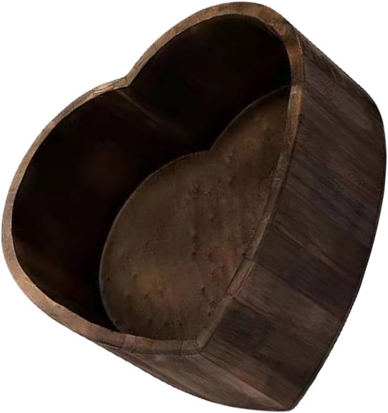 Abaodam 1Pc Heart Shaped Baby Wooden Photography Newborn Studio Posing Box Photo Shoot Prop（Deep Coffee ）