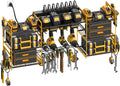 CCCEI Organisateurs d'outils électriques noirs à montage mural, grands outils et station de charge pour le stockage de la batterie. Support pour 8 perceuses, tout en métal, étagères utilitaires de garage avec multiprise de 6 pieds. Cadeau pour homme.