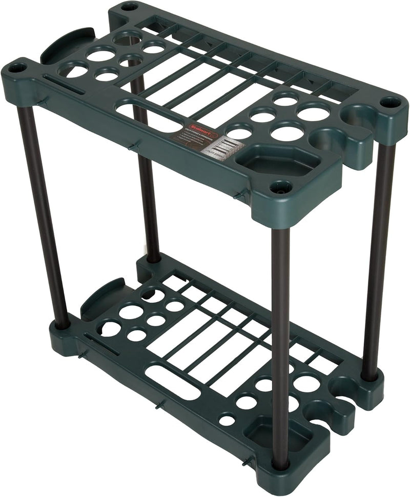 Garden Tool Organizer - 23-Inch Utility Rack Holds up to 30 Yard Tools to Maximize Floor Space - Garage Storage and Organizers by Stalwart (Green)