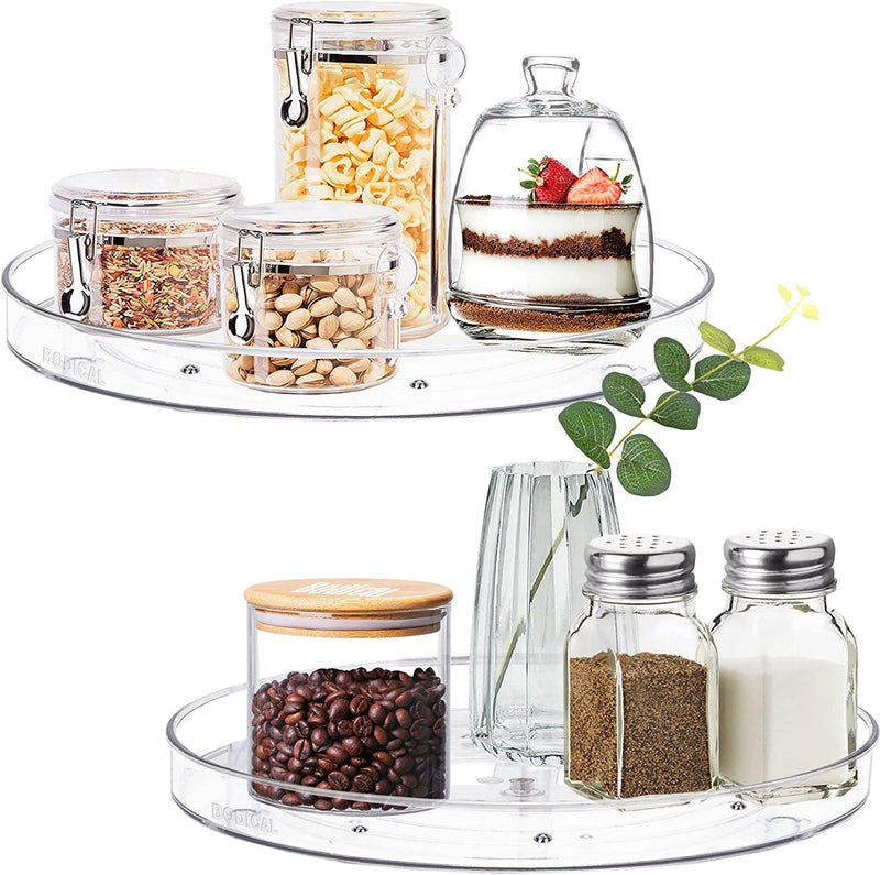 2 Pack Lazy Susan Organizer, 10.6" Clear Lazy Susan Turntable for Cabinet, Plastic Lazy Susan Cabinet Organizer- Kitchen Pantry Organization and Storage Home & Garden > Household Supplies > Storage & Organization BodiCal 9.25 Inch / 2 Pack  