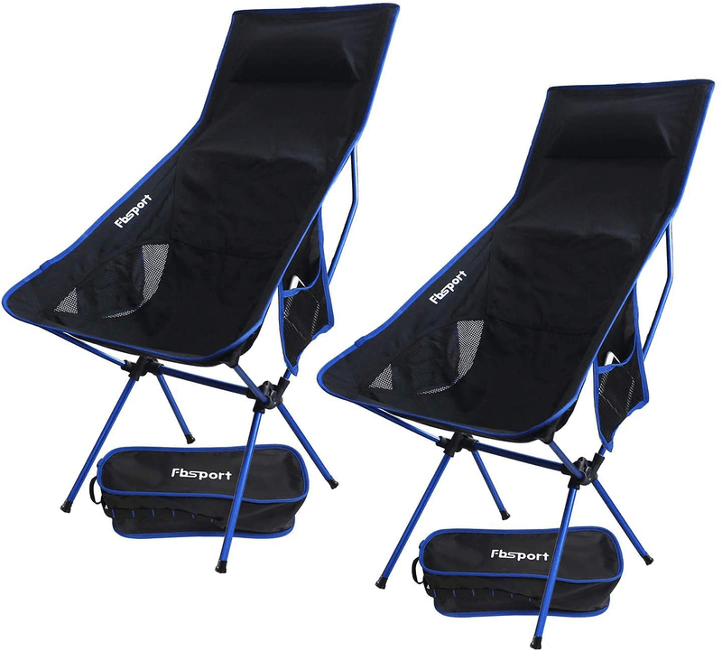 2 Pack Portable Camping Chairs Lightweight Folding Backpacking Chair Compact & Heavy Duty for Camp, Backpack, Hiking, Beach, Picnic, with Carry Bag Sporting Goods > Outdoor Recreation > Camping & Hiking > Camp Furniture FBSPORT Dark Blue  