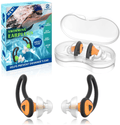 2 Pairs Swimmer Ear Plugs, Hearprotek Upgraded Custom-fit Water Protection Adult Swimming earplugs for Swimmers Water Pool Shower Bathing and Other Water Sports Sporting Goods > Outdoor Recreation > Boating & Water Sports > Swimming Hearprotek Orange  