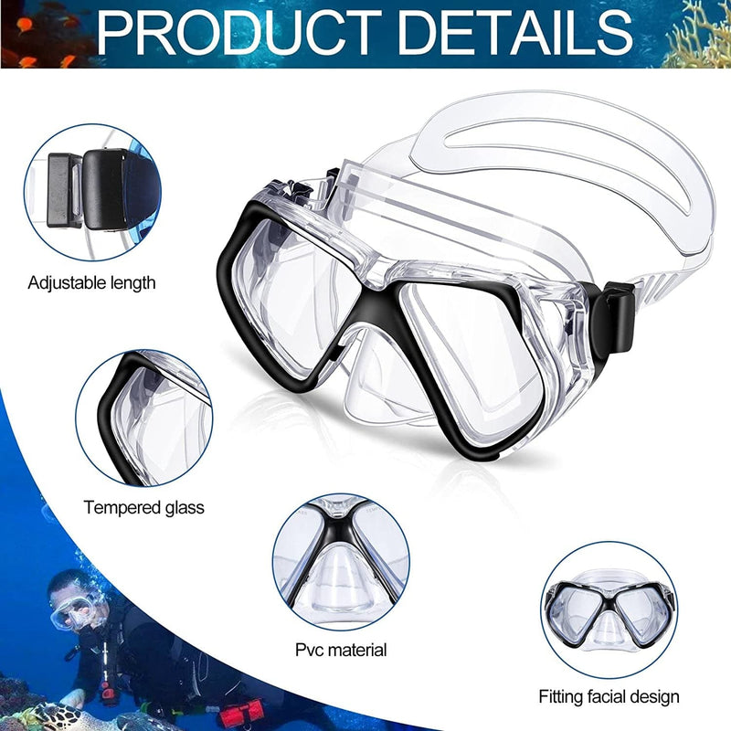 2 Pieces Swim Mask Diving Goggles Nose Goggles Underwater Swiming Mask Goggles for Kids Youth Girls Men Women Sporting Goods > Outdoor Recreation > Boating & Water Sports > Swimming > Swim Goggles & Masks Flutesan   