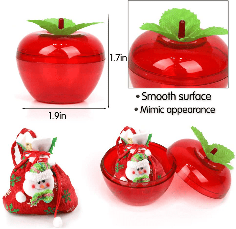 20 Pack Apple Container Christmas Wedding Party Toy Filled Plastic Bobbing Apples Christmas Tree Xmas Decorations Baubles Party Wedding Fruit Ornament Teacher Supplies Favors for Kids Home & Garden > Decor > Seasonal & Holiday Decorations& Garden > Decor > Seasonal & Holiday Decorations foci cozi   