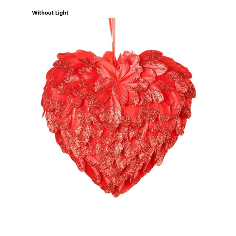 2022 Valentine'S Day 3D Lighted Large Heart Hanging Wreath Decoration for Weddings, Valentine'S Day, Anniversaries, Engagements Supplies Home & Garden > Decor > Seasonal & Holiday Decorations Tukinala no light  