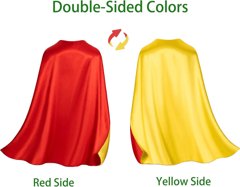 Double-Sided Superhero Capes and Masks for Kids - Perfect for Christmas, Halloween, Cosplay, and Parties