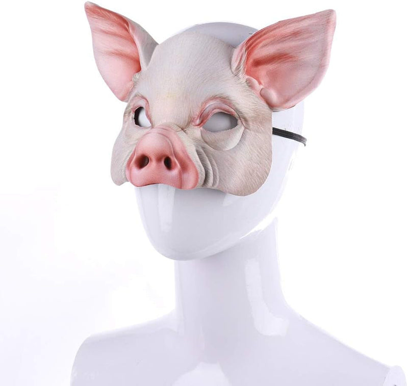 1Pcs Halloween Half Face Animal Mask Pig Mask Horror Pig Mask for Halloween Costume Party Cosplay Props