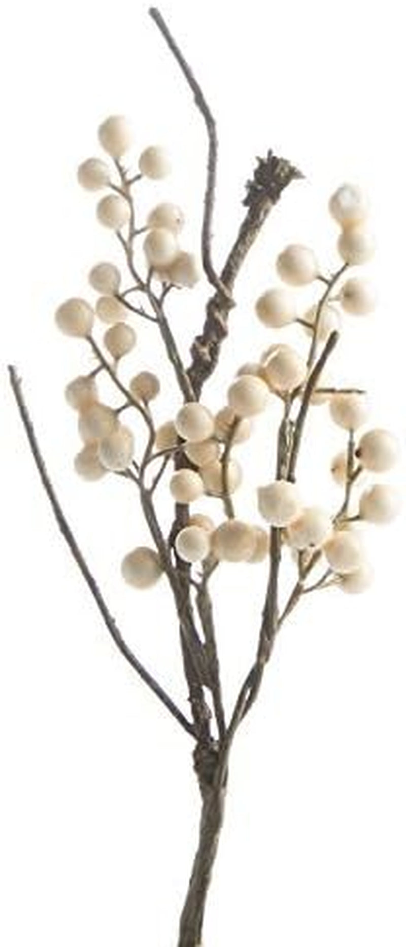 Factory Direct Craft Pack of 6 Artificial Twig and Cream Berry Picks - Decorative Branch Picks for Christmas Tree Decoration, Wreaths, Flower Arrangements and DIY Crafts