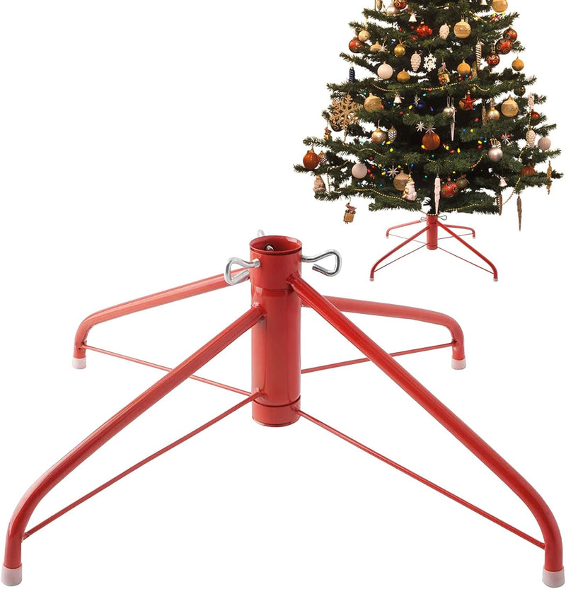 Elfjoy Christmas Tree Stand 19.7 Inches Iron Metal Bracket Rubber Pad with Thumb Screw (50Cm)