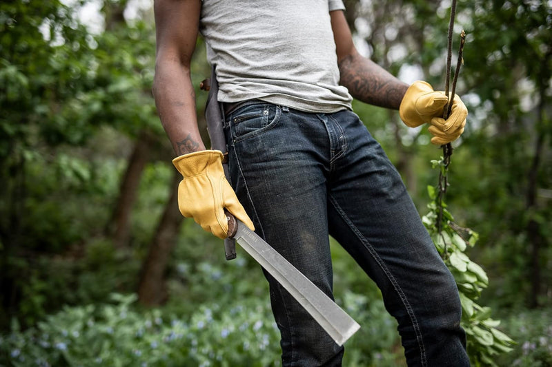 Barebones Japanese NATA Tool - Full Tang Machete for Yard Work - Balanced for Controlled Chopping & Cutting - Hunting Machete Knife with Sheath - Hardwood Walnut Handle - Stainless Steel Blade