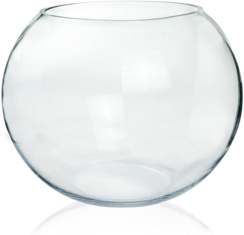 Craft and Party, Glass Bubble Vase, 4.5" Height X 6" Width Glass Fish Bowl Vase, Bubble Bowl Vase for Terrarium, Flower Vase Centerpiece