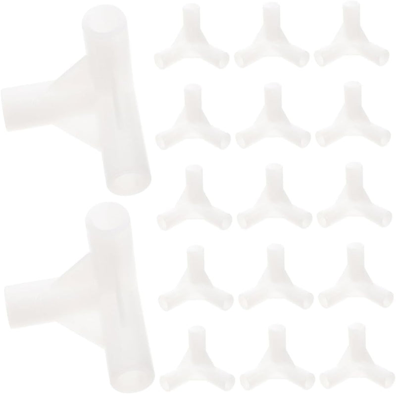 24Pcs Outdoor Tent Accessories Gazebo Tents Canopy Pole Connectors Canopy Tent Accessories Canopy Tent Replacement Parts Plastic Tent Fitting Tent Fittings Canopy Fittings Pp White