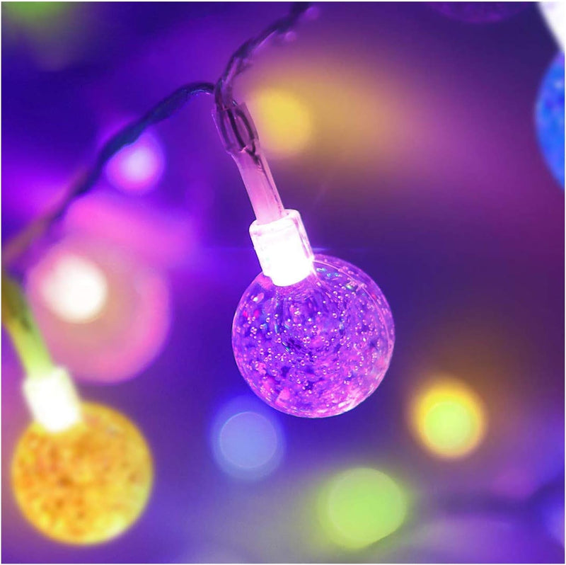 Battery Operated Globe String Lights,Water Proof 33 FT 80 LED Crystal Ball String Lights 8 Modes with Remote Control ,Indoor Outdoor LED Fairy Lights for Home, Christmas, Party Patio, Warm White
