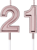 21st Birthday Candles Cake Numeral Candles Happy Birthday Cake Candles Topper Decoration for Birthday Wedding Anniversary Celebration Favor (Green) Home & Garden > Decor > Home Fragrances > Candles Syhood Rose Gold  