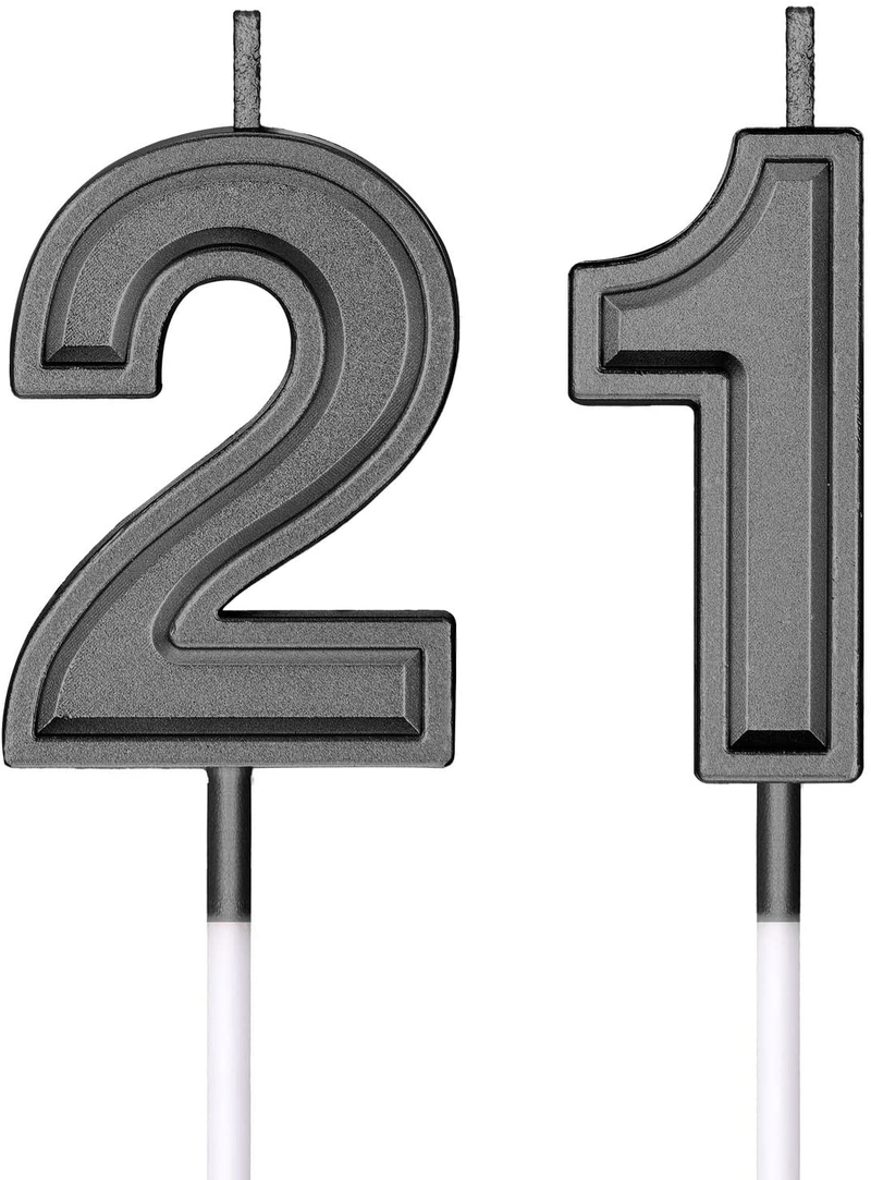 21st Birthday Candles Cake Numeral Candles Happy Birthday Cake Candles Topper Decoration for Birthday Wedding Anniversary Celebration Favor (Green) Home & Garden > Decor > Home Fragrances > Candles Syhood Black  
