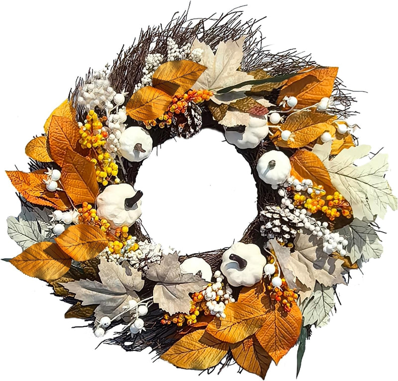 20Inch Fall Wreaths for Front Door, Sunflower Autumn Wreath for Front Door Farmhouse Indoor Outdoor(Small Sunflower, 20 Inch)