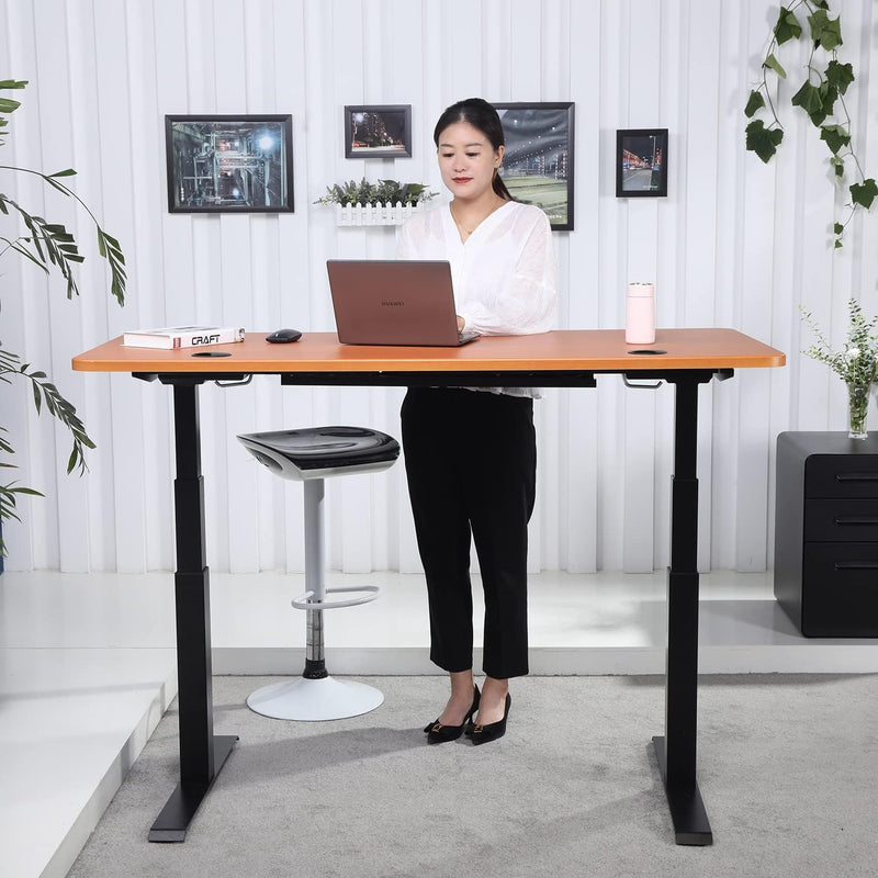 Apexdesk K Series 60" Electric Height Adjustable Standing Desk with LED Memory Controller (Lt Cherry)