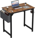 DUMOS 48 Inch Office Small Computer Desk Modern Simple Style Writing Study Work Table for Home Bedroom - Rustic Brown